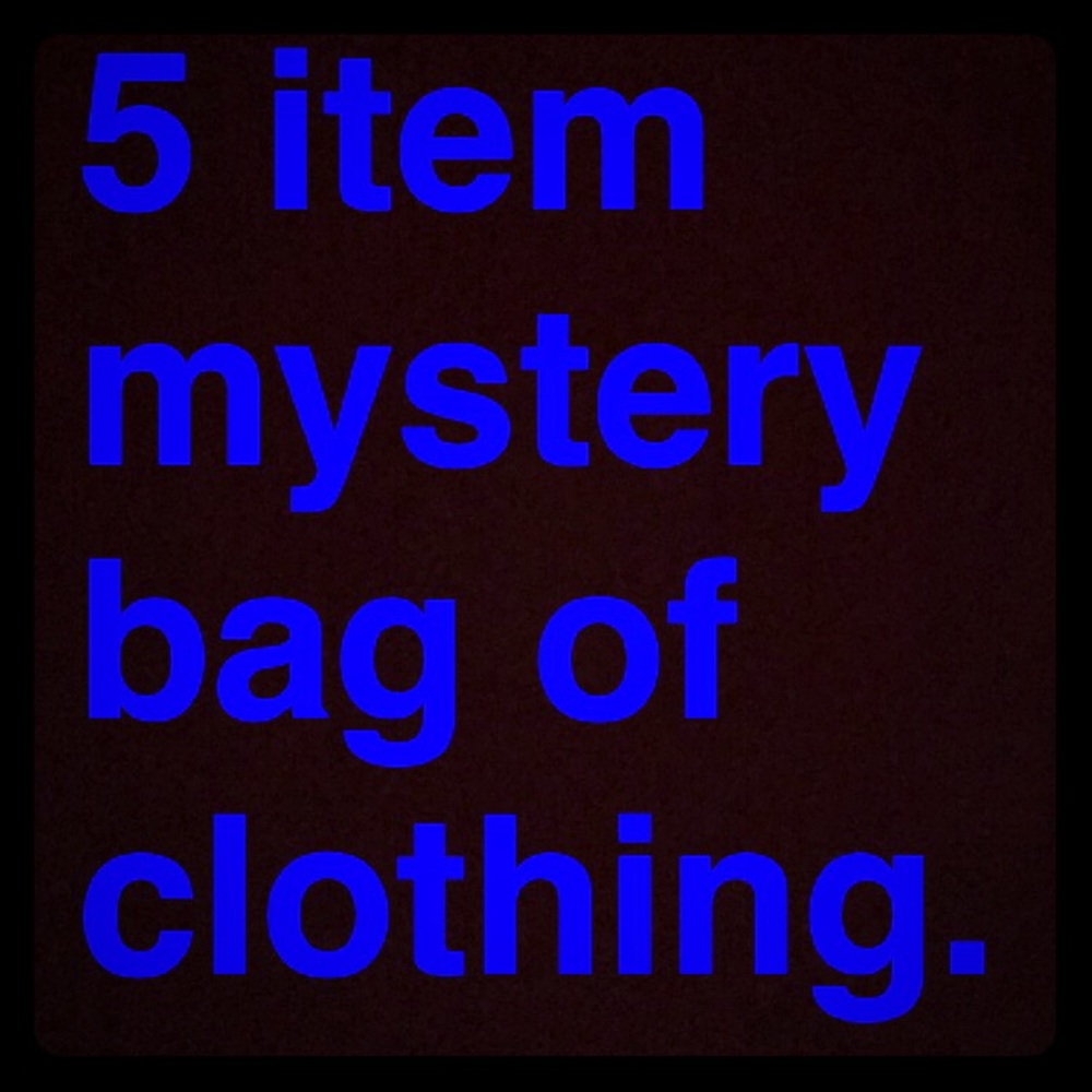 5 pieces of clothing in a mystery bag.